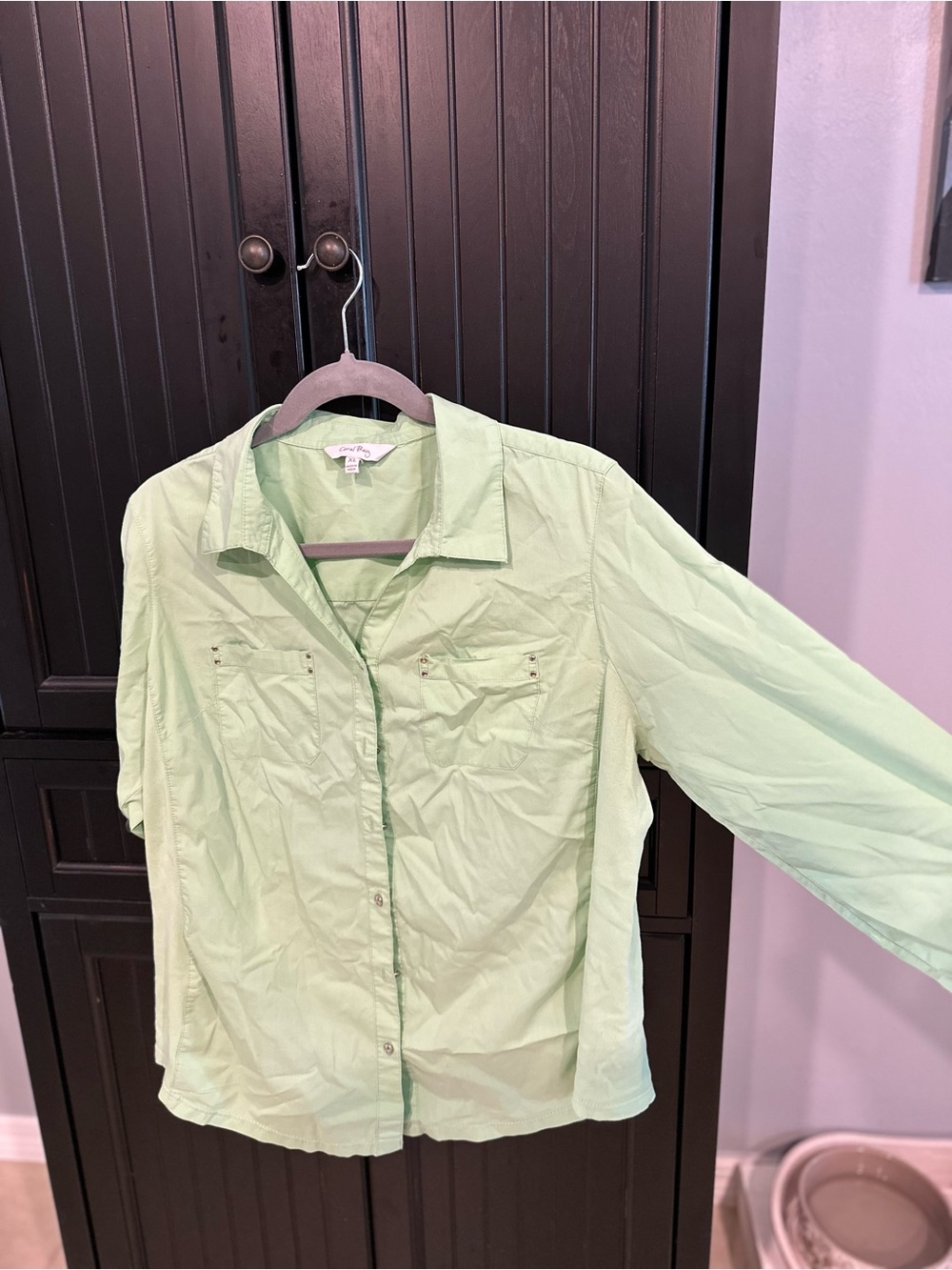Coral Bay Light Green Button-Down Shirt